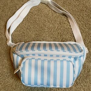 Striped Blue and White Fanny Pack